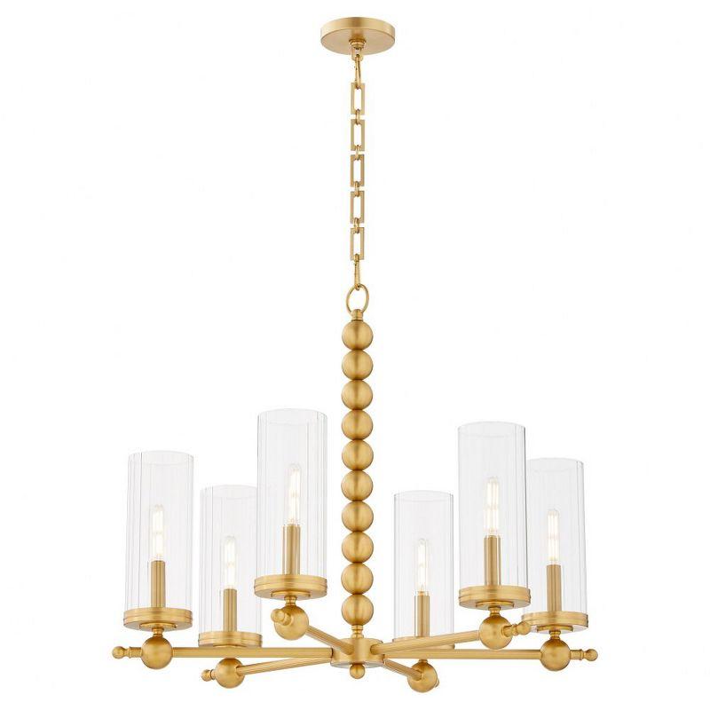 Quorum Lighting Lee Boulevard 6 - Light Chandelier in  Aged Brass