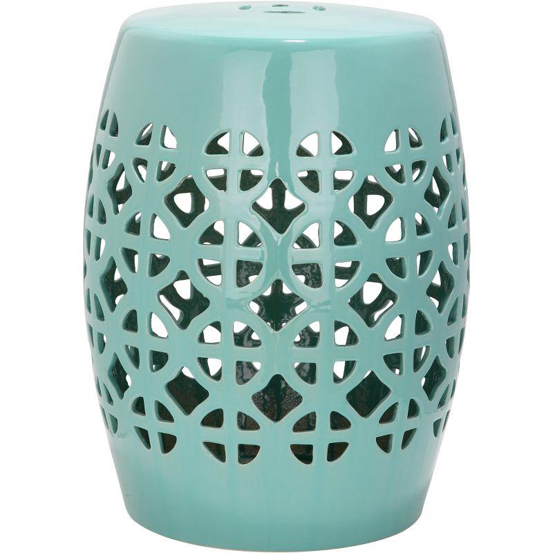 Circle Lattice Garden Stool - Indoor/Outdoor - ACS4508 - Blue - Safavieh