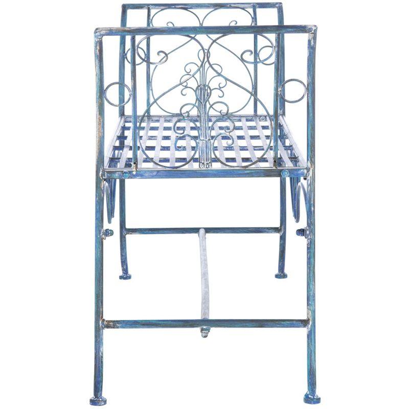 Adina Bench - Outdoor - PAT5016 - Mossy Blue - Safavieh