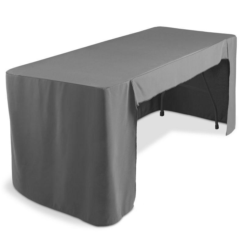 Gray 6' Open Back Fitted Trade Show Table Cover