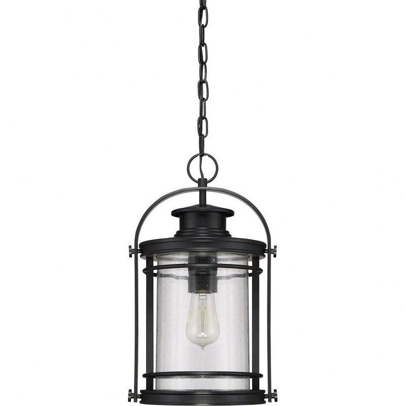 Mystic Black Glass Outdoor Hanging Lantern Pendant