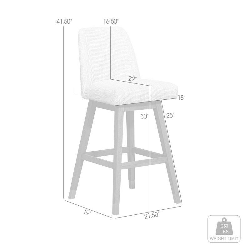 Armen Living Amalie Wood Finish with Fabric Swivel Barstool Brown Oak/Beige