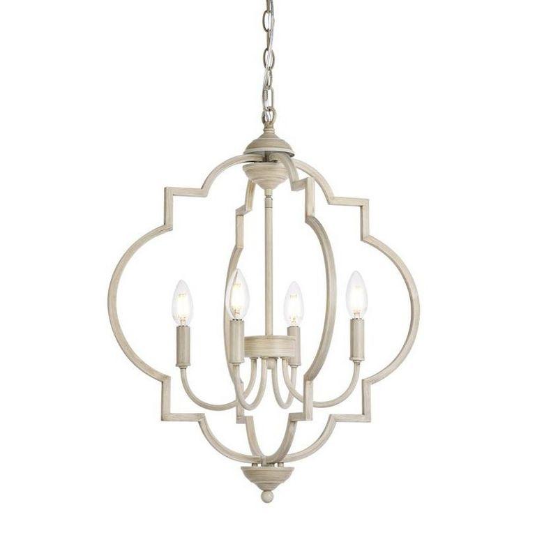 Elegant Lighting Sandara 4 lights pendant in weathered dove