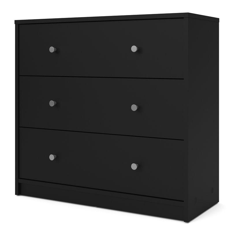 Wood Portland 3 Drawer Chest in Black-Tvilum