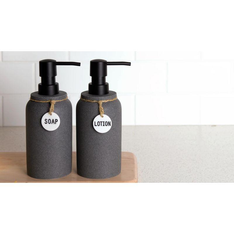 Eton Dark Gray Resin and Plastic Lotion Pump Set