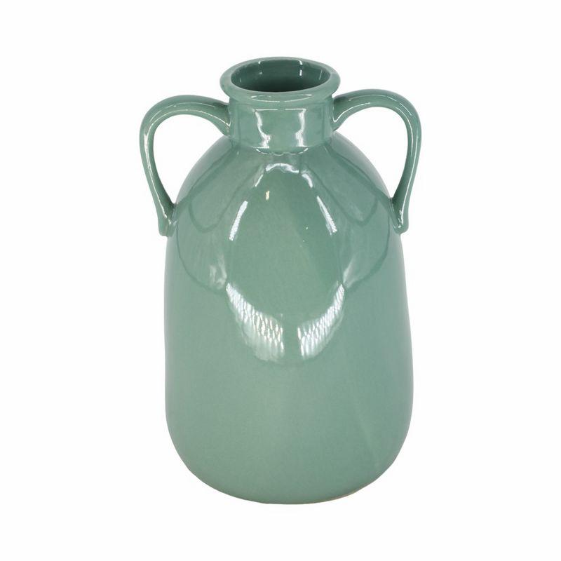 Sagebrook Home 10" Ceramic Vase with Handles Creative Contemporary Eared Vase For Decorative Home