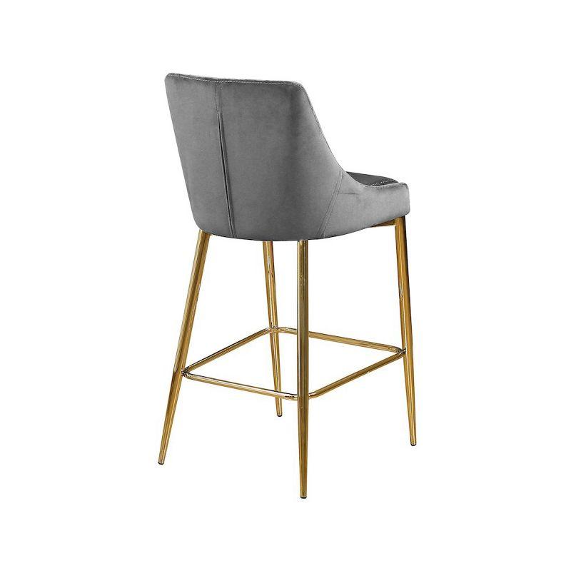 Meridian Furniture,Karina Grey Velvet Stool, Set of 2