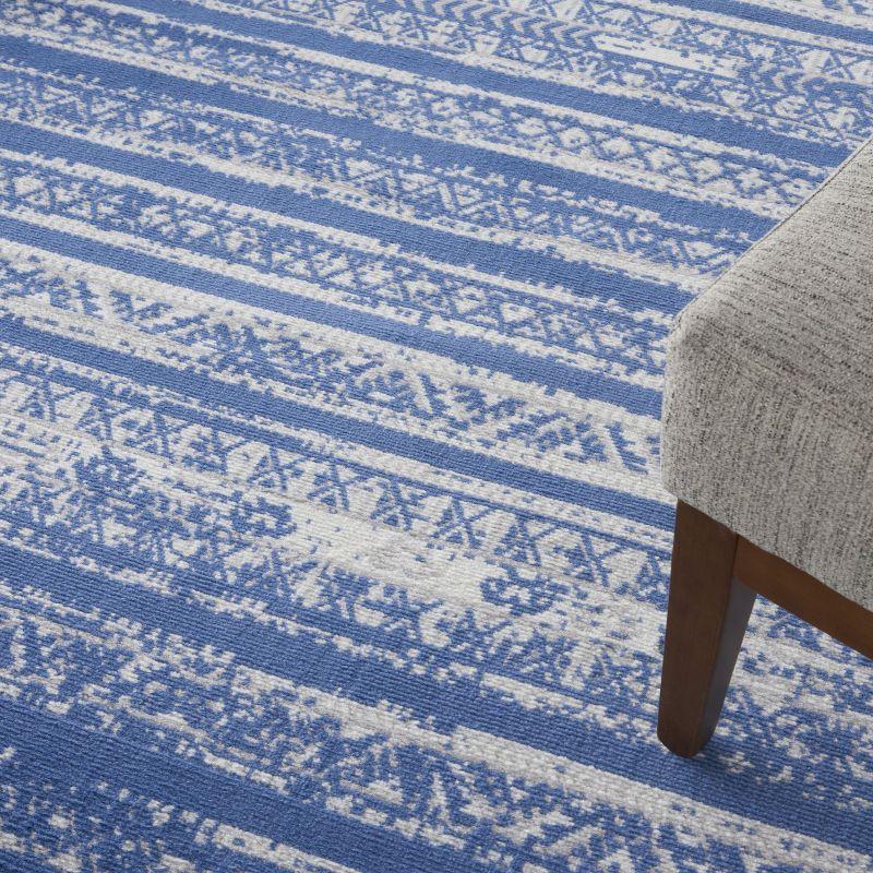 Pleasanton Abstract Blue/Ivory Area Rug