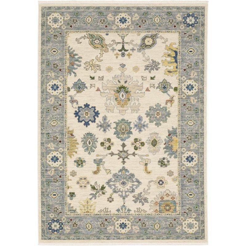 Oriental Weavers Lucca 846H1 Ivory/ Blue Indoor Area Rug - 5'3" x 7'6"