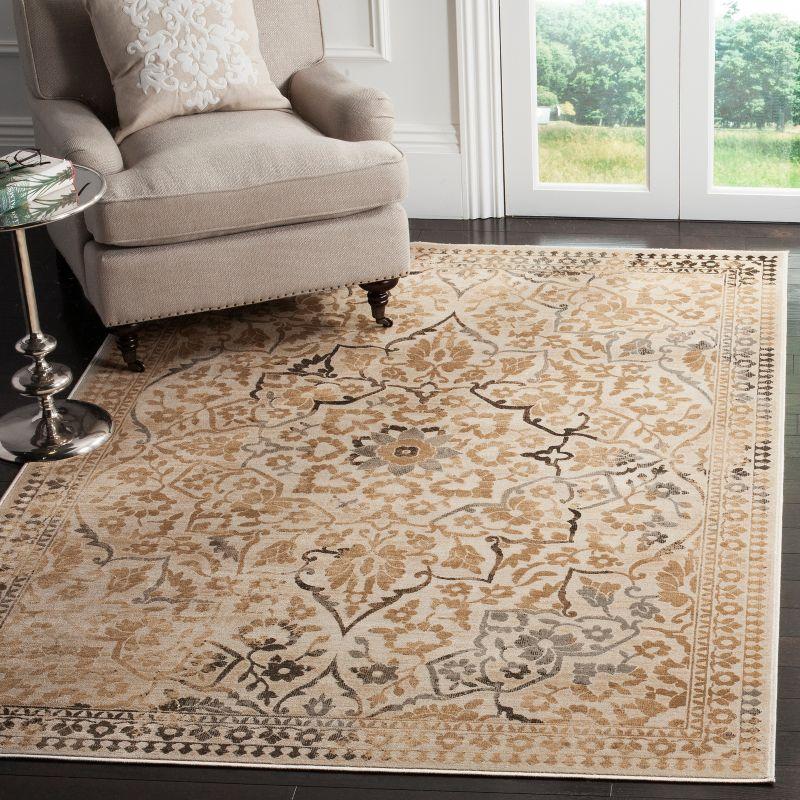 Hand-Knotted Vintage Elegance Creme Viscose 8' x 10' Area Rug