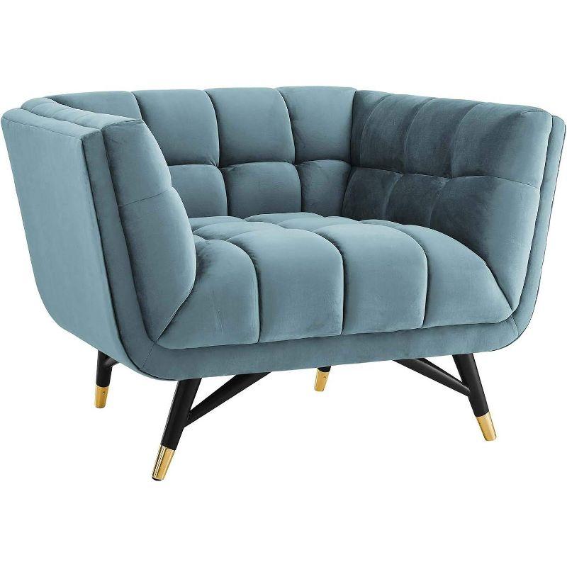 Modway Adept Performance Velvet Armchair Sea Blue