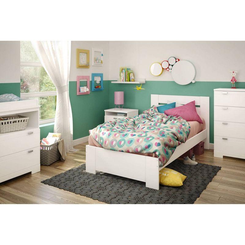 Reevo 4-Drawer Kids' Chest Pure White - South Shore: Modern Kids Dresser with Anti-Tip Hardware, Bedroom Storage