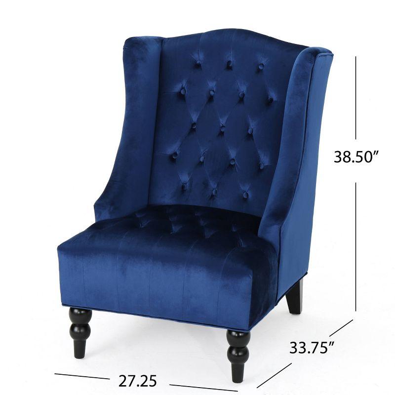 Toddman High-Back New Velvet Club Chair - Christopher Knight Home