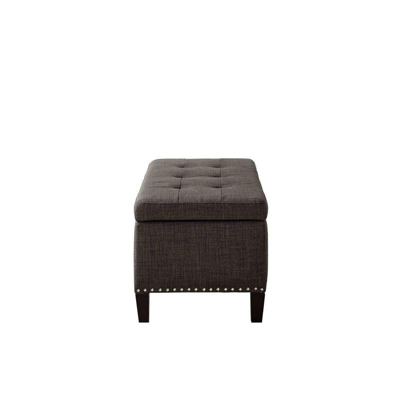 Wildon Home® Dark Gray Solid + Manufactured wood + 100% Polyester Bench