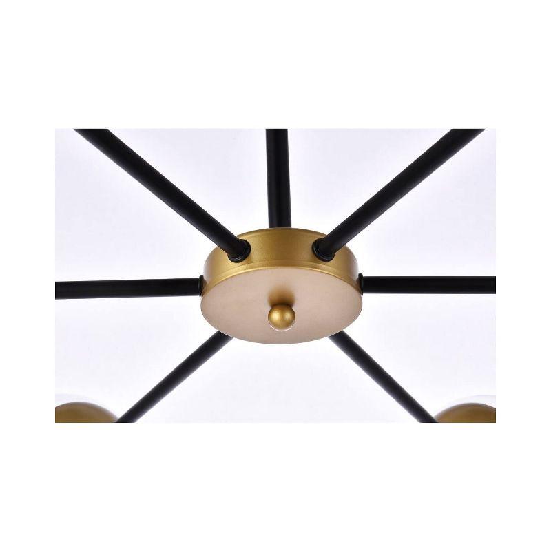 Elegant Lighting Briggs 36 inch pendant in black and brass with clear shade