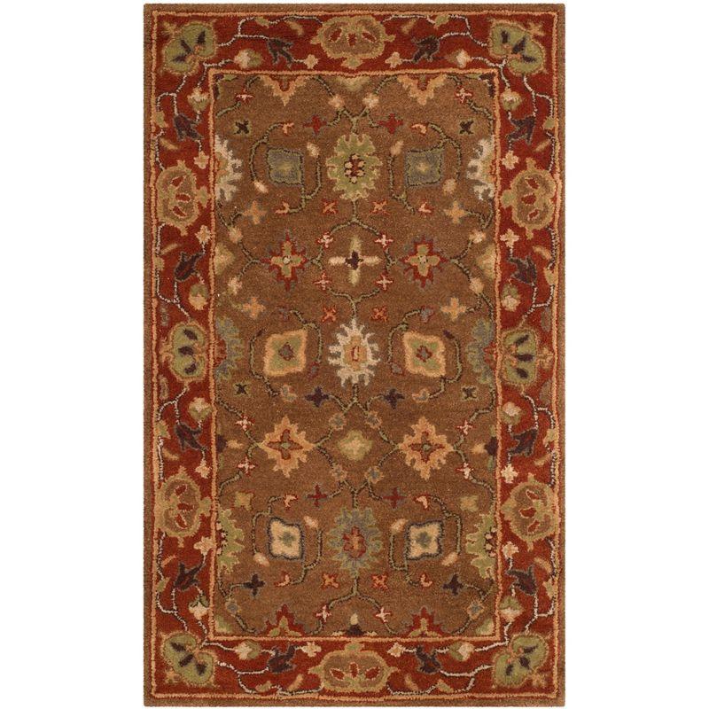 Heritage HG952 Hand Tufted Area Rug - Moss/Rust - 3'x5' - Safavieh.