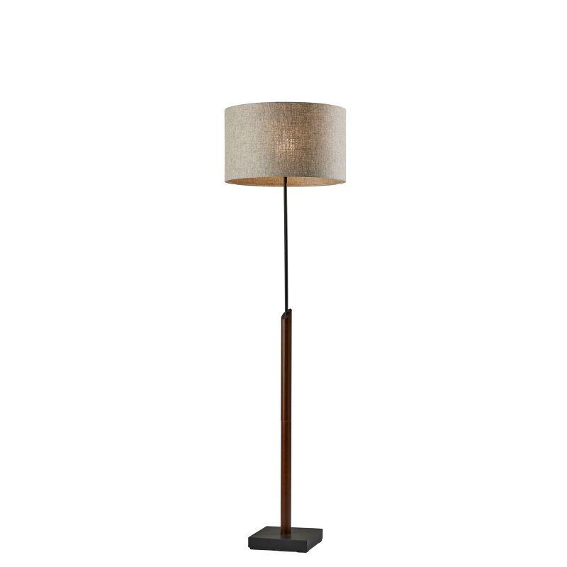 Ethan 63'' Black and Walnut Mid-Century Modern Floor Lamp