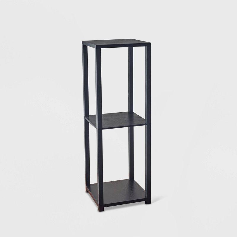 Urban Loft Black Wood Pedestal with PVC Veneer - 34.75" Tall