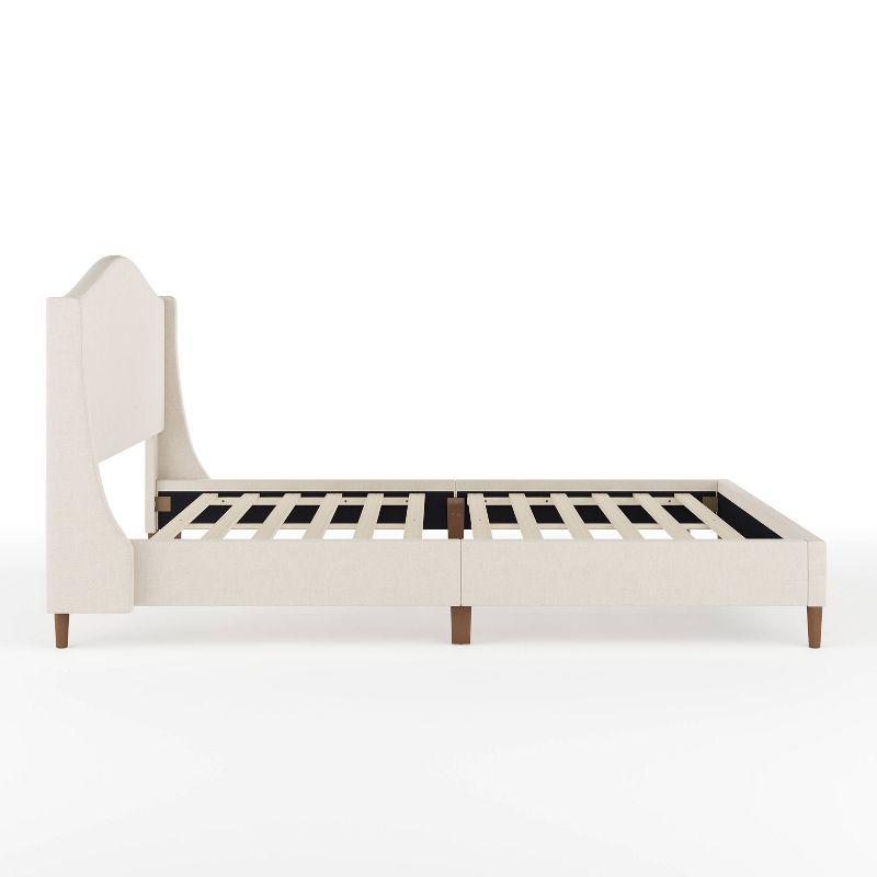 Martha Stewart Amelia Upholstered Platform Bed With Curved Headboard