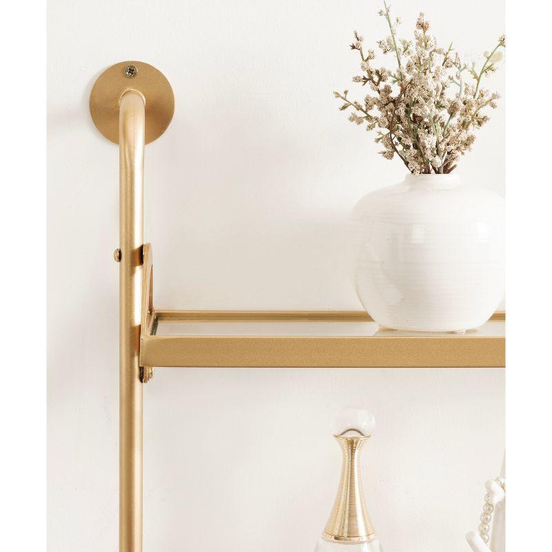 Kate & Laurel All Things Decor 18"x30" Marit Three-Tier Wall Shelf Gold