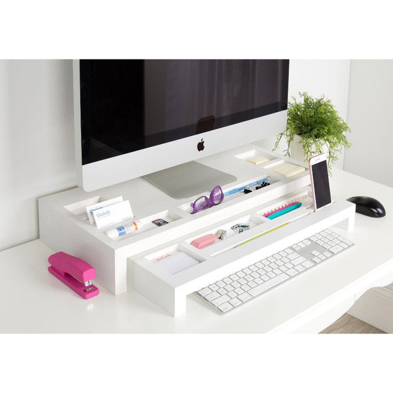 Kate and Laurel Briggs Rectangle MDF Computer Stand, 26x12x4, White