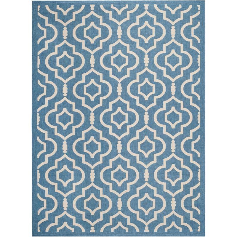 Courtyard CY6926 Power Loomed Indoor and Outdoor Area Rug - Blue/Beige - 9'x12' - Safavieh