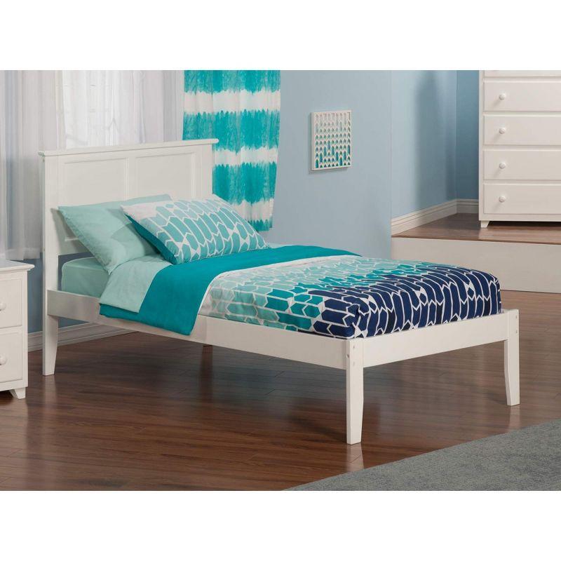AFI Furnishings Madison Twin Platform Bed with Open Footboard and Turbo Charger in White