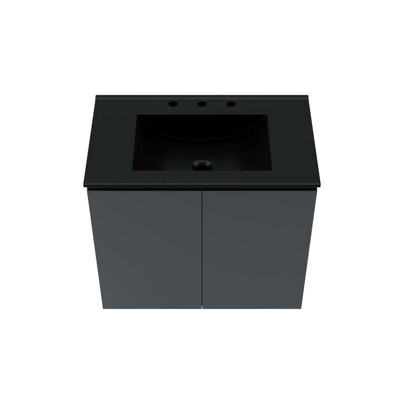 Bryn 30" Gray and Black Wall-Mount Bathroom Vanity