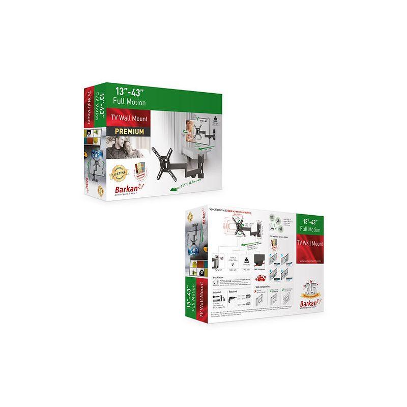 Barkan 13" - 43" Full Motion TV Wall Mount - Extension, Swivel & Tilt