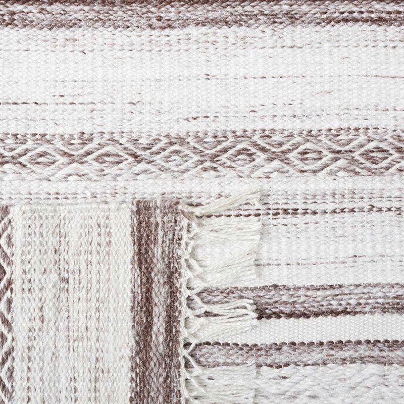 Striped Kilim STK108 Hand Woven Area Rug - Brown/Ivory - 8'x10' - Safavieh.