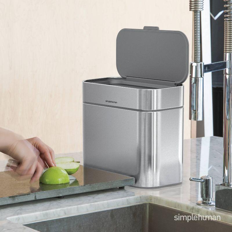 Simplehuman 4 Liter Compost Caddy, Brushed Stainless Steel