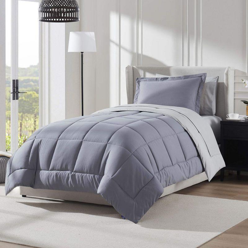 Bed-in-A-Bag Reversible Comforter Set with Bed Sheets