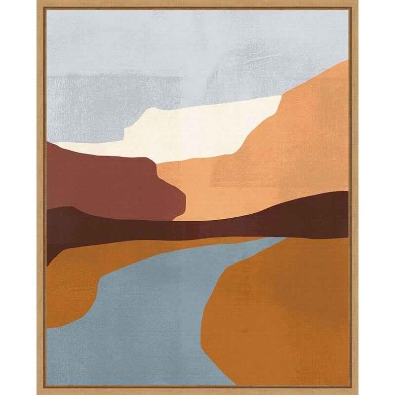 Sedona Colorblock Abstract Canvas Art with Maple Frame