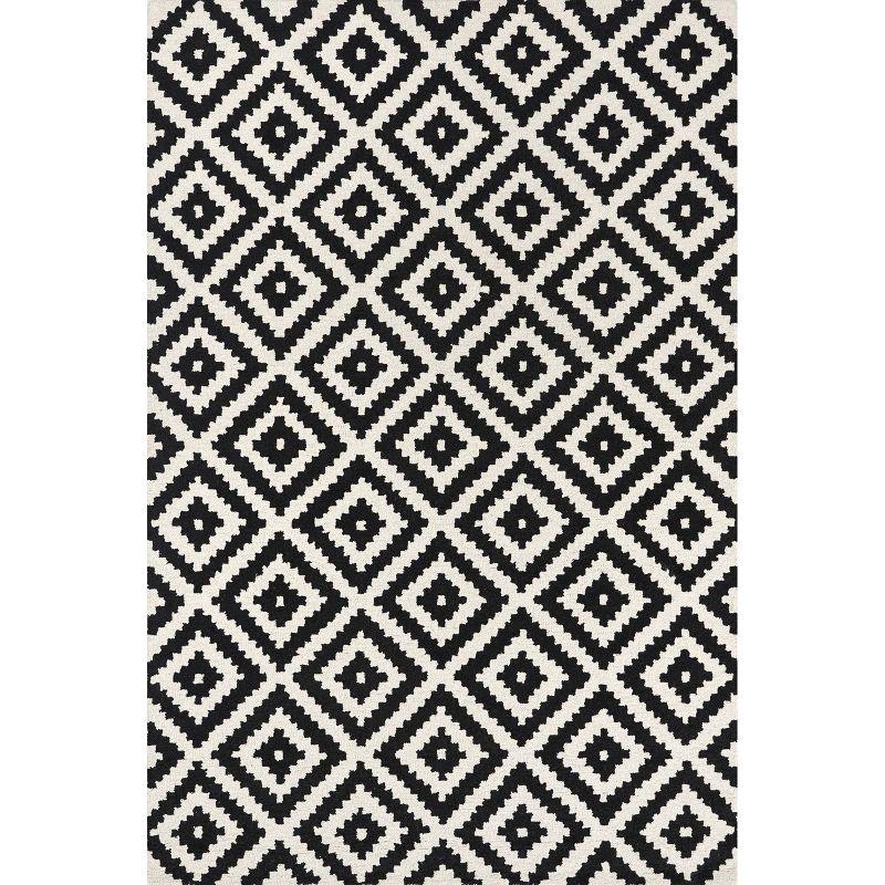 Nuloom Kellee Geometric 3x5 Wool Accent Indoor Area Rug for Living Room Bedroom Dining Room Entryway Kitchen, Beige/Brown