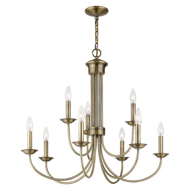 Livex Lighting Estate 9 - Light Chandelier in  Antique Brass