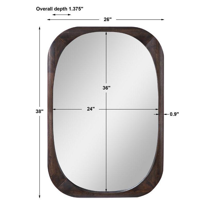 Sheldon Mid-Century Oval Brown Wood Mirror