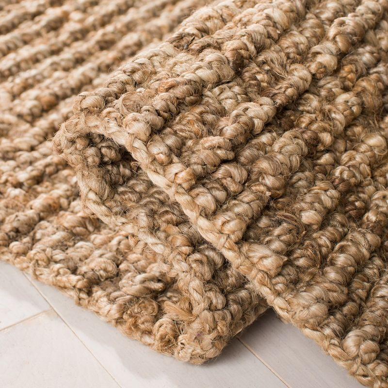 Natural Square Handwoven Wool and Cotton Area Rug