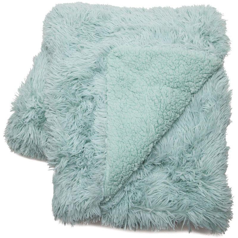 Chanasya Solid Faux Long Fur Fuzzy Throw Blanket