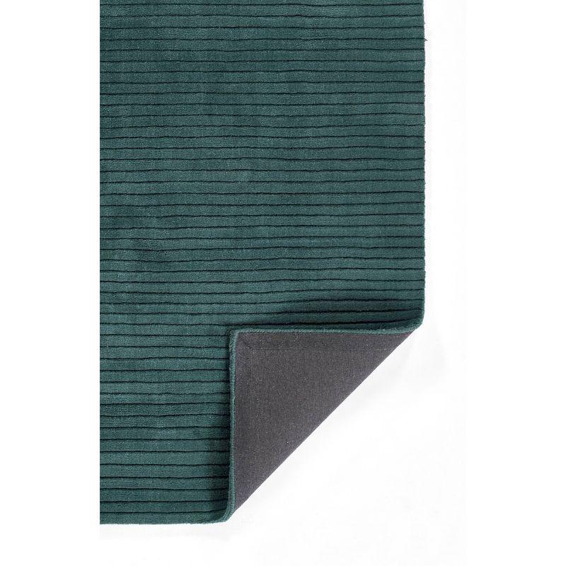 Momeni 2'6"x8' Asher Solid Handloomed Runner Rug Blue: Wool, Medium Pile, Indoor, Handmade, Cotton Backing