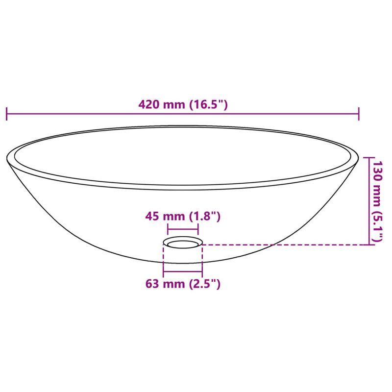 VidaXL Basin Round Wash Vanity Sink Small Countertop Basin Tempered Glass