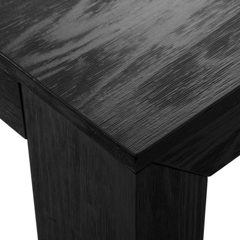 Plank+Beam 72" Modern Dining Table for 6, Solid Wood Rectangular Dining Table for Kitchen/Dining Room, Black Wirebrush