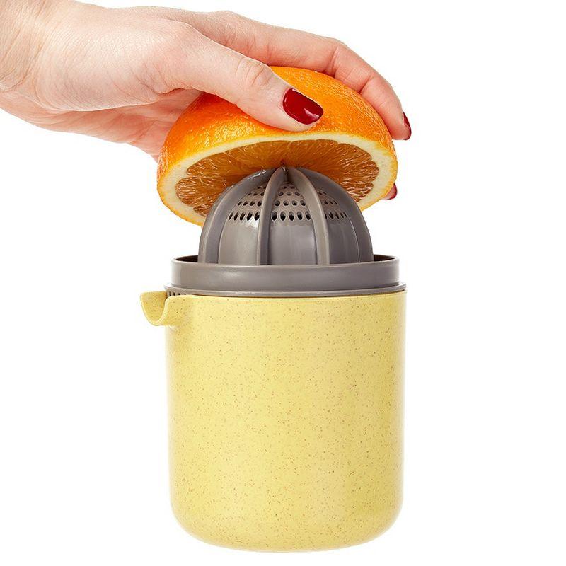 Yellow Eco-Friendly 2-Piece Citrus Juicer with Storage Container