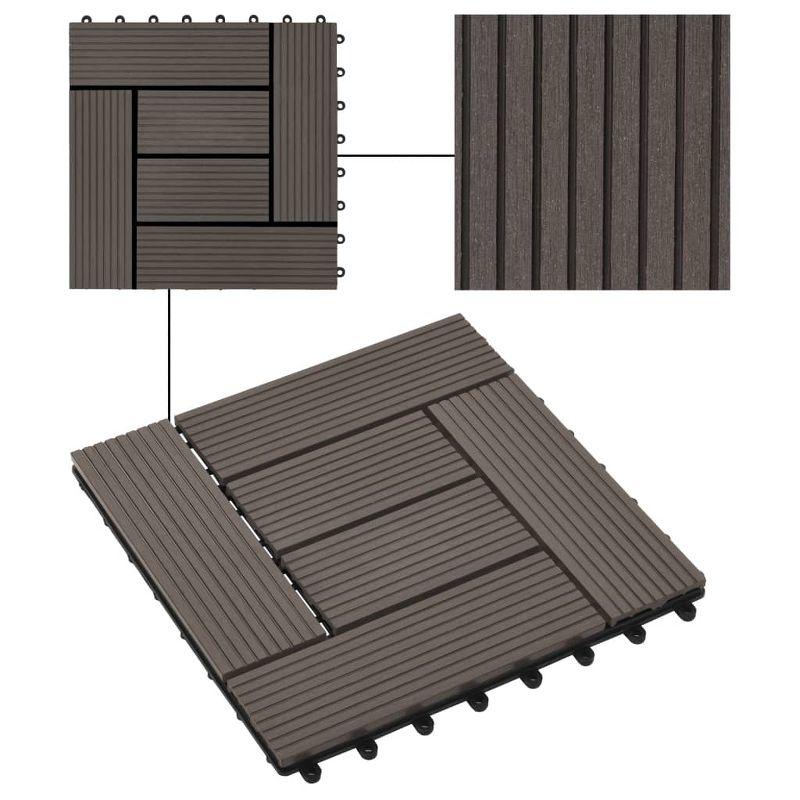 VidaXL 11 Pieces Decking Tiles WPC 11.8" x 11.8" 1 Sqm