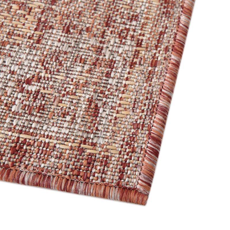 Rust Red 5'3" Square Synthetic Outdoor Rug