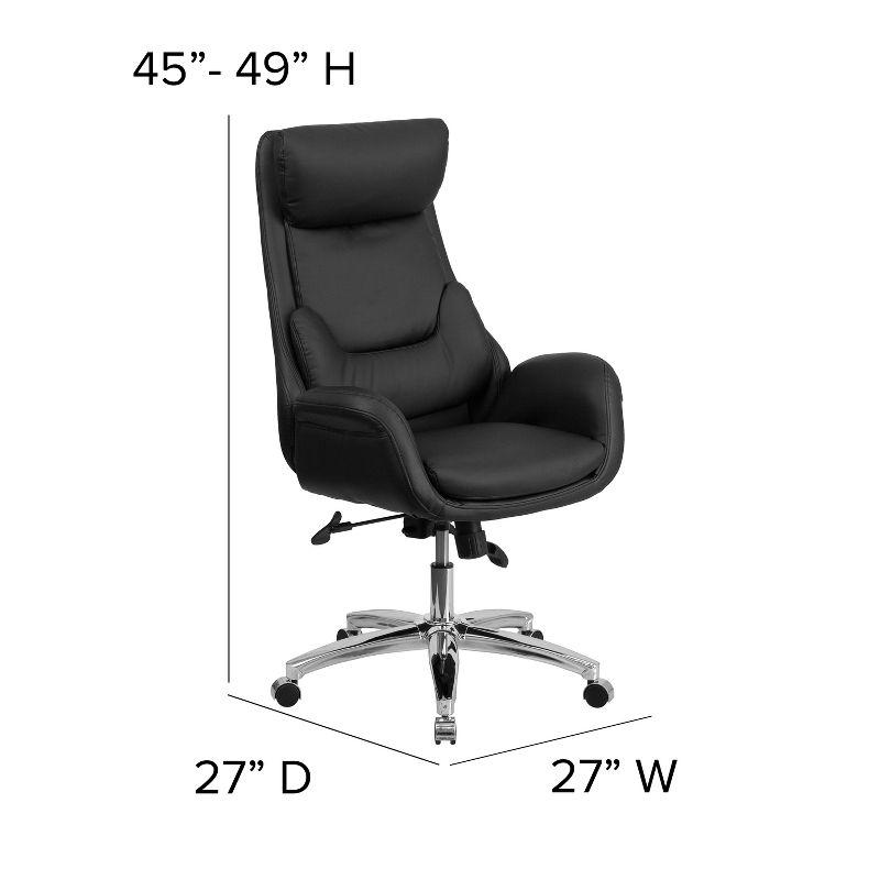 Flash Furniture High Back LeatherSoft Executive Reclining Ergonomic Swivel Office Chair with Arms