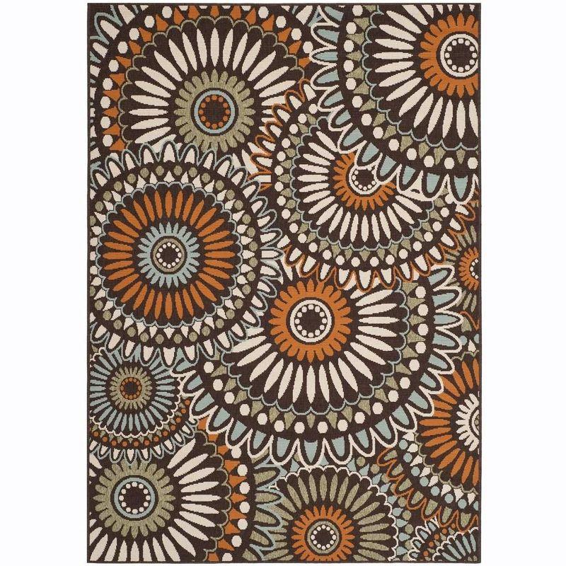 Terracotta Bliss Floral Indoor/Outdoor Area Rug 5'3" x 7'7"