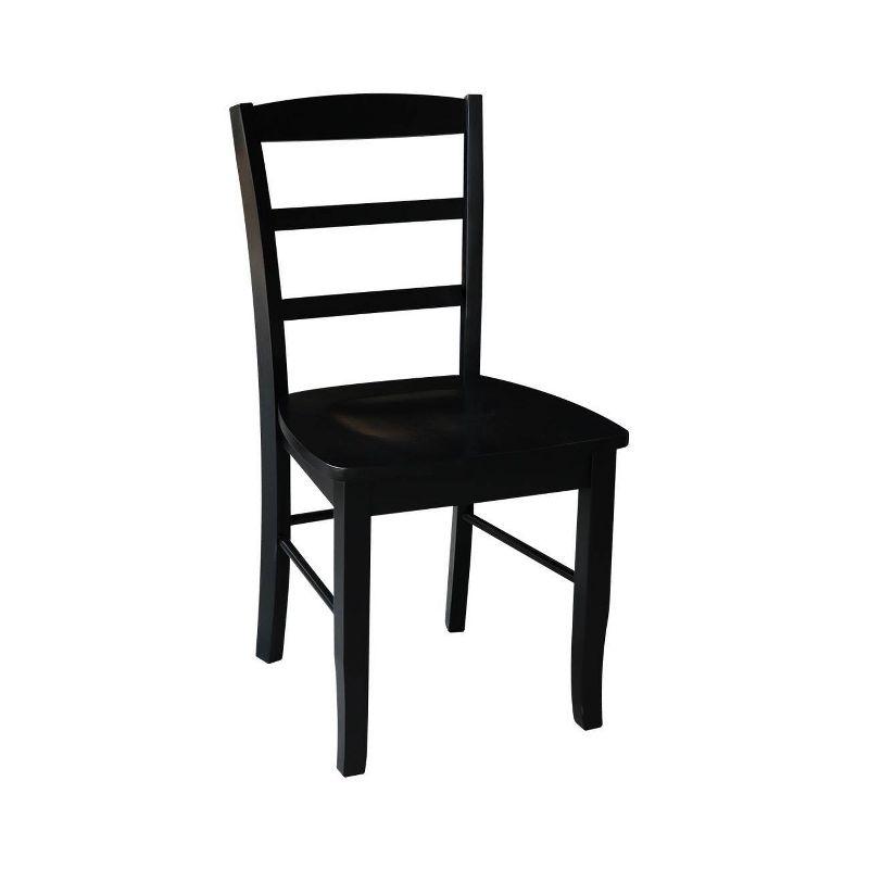 Elegant Black Solid Wood Ladderback Side Chair Set