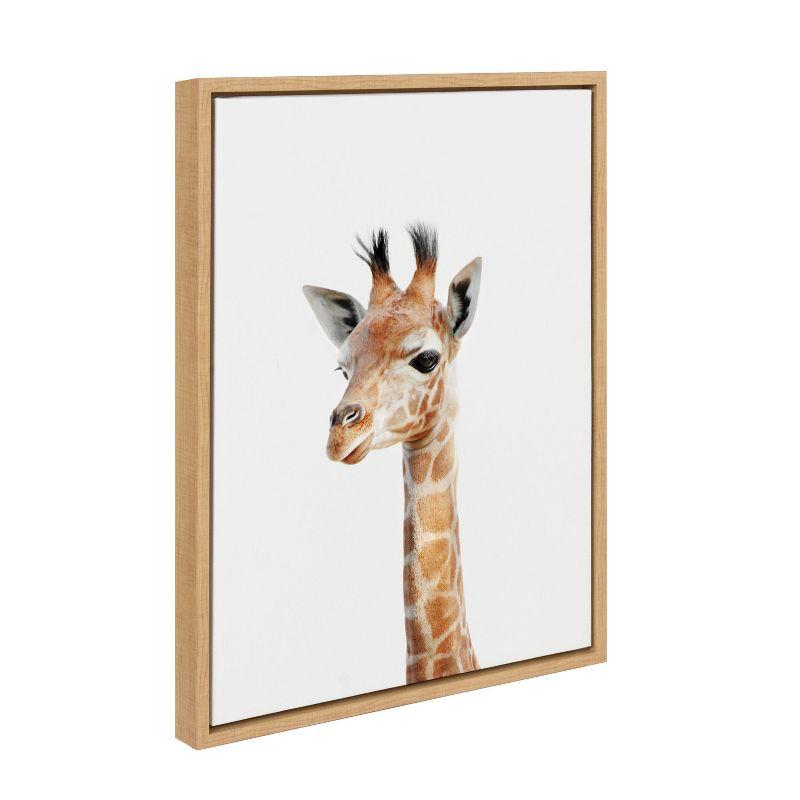 18" x 24" Sylvie Baby Giraffe Framed Canvas by Amy Peterson - Kate and Laurel