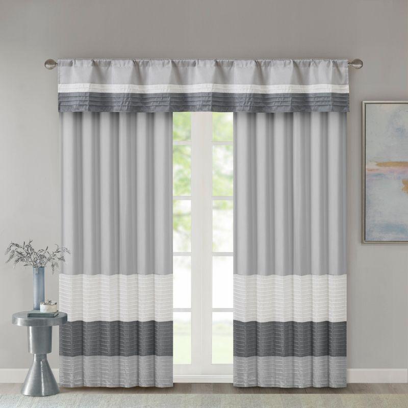 Madison Park Amherst Polyoni Pintuck Single Window Valance