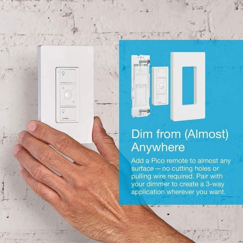 Lutron Caséta Smart Home Dimmer Switch and Pico Remote Kit Google Assistant (Smart Hub Required) | P-PKG1WB-WH | White